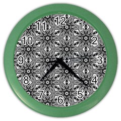 Black And White Pattern Color Wall Clock by HermanTelo