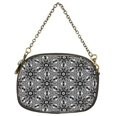 Black And White Pattern Chain Purse (one Side)