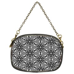 Black And White Pattern Chain Purse (two Sides)