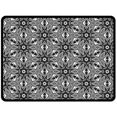 Black And White Pattern Fleece Blanket (large)  by HermanTelo