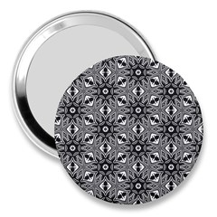 Black And White Pattern 3  Handbag Mirrors