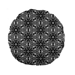 Black And White Pattern Standard 15  Premium Round Cushions by HermanTelo