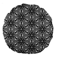 Black And White Pattern Large 18  Premium Round Cushions by HermanTelo