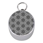 Black And White Pattern Mini Silver Compasses Front