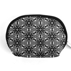 Black And White Pattern Accessory Pouch (medium)