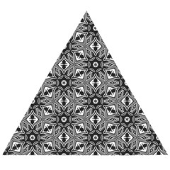 Black And White Pattern Wooden Puzzle Triangle by HermanTelo