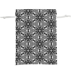 Black And White Pattern  Lightweight Drawstring Pouch (xl) by HermanTelo