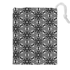 Black And White Pattern Drawstring Pouch (4xl)