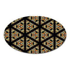 Pattern Stained Glass Triangles Oval Magnet by HermanTelo