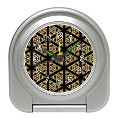 Pattern Stained Glass Triangles Travel Alarm Clock