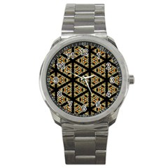 Pattern Stained Glass Triangles Sport Metal Watch