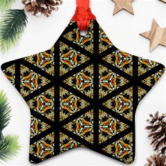 Pattern Stained Glass Triangles Star Ornament (two Sides)