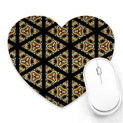 Pattern Stained Glass Triangles Heart Mousepads by HermanTelo