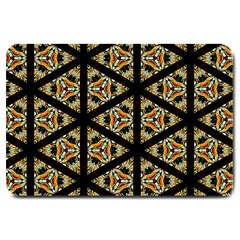 Pattern Stained Glass Triangles Large Doormat 