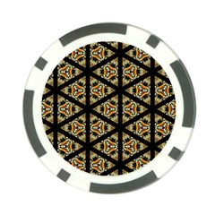 Pattern Stained Glass Triangles Poker Chip Card Guard (10 Pack)