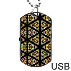 Pattern Stained Glass Triangles Dog Tag Usb Flash (one Side)