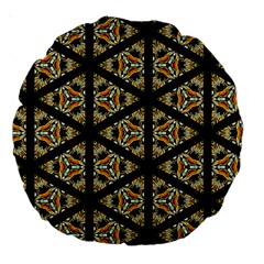 Pattern Stained Glass Triangles Large 18  Premium Round Cushions by HermanTelo