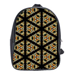 Pattern Stained Glass Triangles School Bag (xl) by HermanTelo