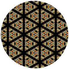 Pattern Stained Glass Triangles Wooden Puzzle Round by HermanTelo