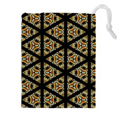 Pattern Stained Glass Triangles Drawstring Pouch (5xl) by HermanTelo