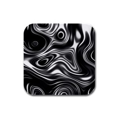 Wave Abstract Lines Rubber Square Coaster (4 Pack) 