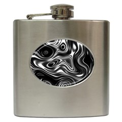 Wave Abstract Lines Hip Flask (6 Oz) by HermanTelo