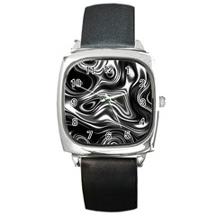 Wave Abstract Lines Square Metal Watch