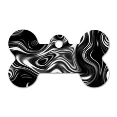 Wave Abstract Lines Dog Tag Bone (one Side)