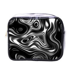 Wave Abstract Lines Mini Toiletries Bag (one Side) by HermanTelo