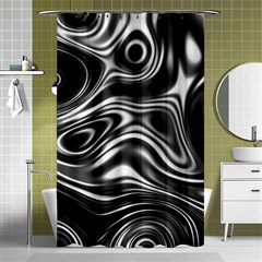 Wave Abstract Lines Shower Curtain 48  X 72  (small)  by HermanTelo