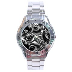 Wave Abstract Lines Stainless Steel Analogue Watch