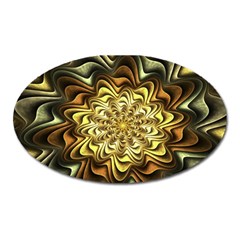 Fractal Flower Petals Gold Oval Magnet by HermanTelo