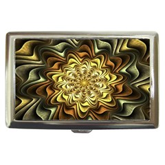 Fractal Flower Petals Gold Cigarette Money Case