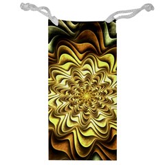 Fractal Flower Petals Gold Jewelry Bag