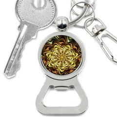 Fractal Flower Petals Gold Bottle Opener Key Chain