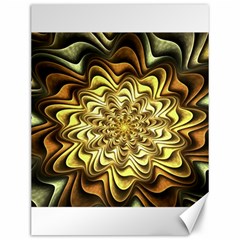 Fractal Flower Petals Gold Canvas 12  X 16 