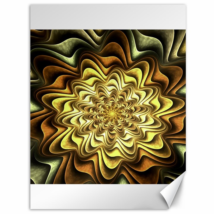 Fractal Flower Petals Gold Canvas 36  x 48 