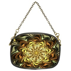 Fractal Flower Petals Gold Chain Purse (one Side)