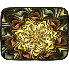 Fractal Flower Petals Gold Fleece Blanket (mini)