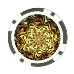 Fractal Flower Petals Gold Poker Chip Card Guard (10 Pack)