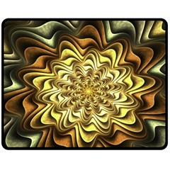 Fractal Flower Petals Gold Fleece Blanket (medium) 