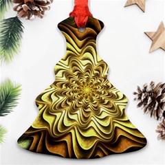 Fractal Flower Petals Gold Christmas Tree Ornament (two Sides)