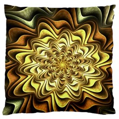 Fractal Flower Petals Gold Large Cushion Case (one Side)