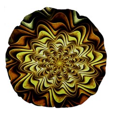 Fractal Flower Petals Gold Large 18  Premium Round Cushions