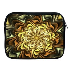 Fractal Flower Petals Gold Apple Ipad 2/3/4 Zipper Cases by HermanTelo