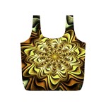 Fractal Flower Petals Gold Full Print Recycle Bag (S) Back