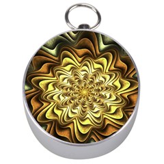 Fractal Flower Petals Gold Silver Compasses