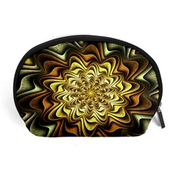 Fractal Flower Petals Gold Accessory Pouch (large)