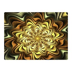 Fractal Flower Petals Gold Double Sided Flano Blanket (mini)  by HermanTelo