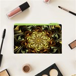 Fractal Flower Petals Gold Cosmetic Bag (XS) Back